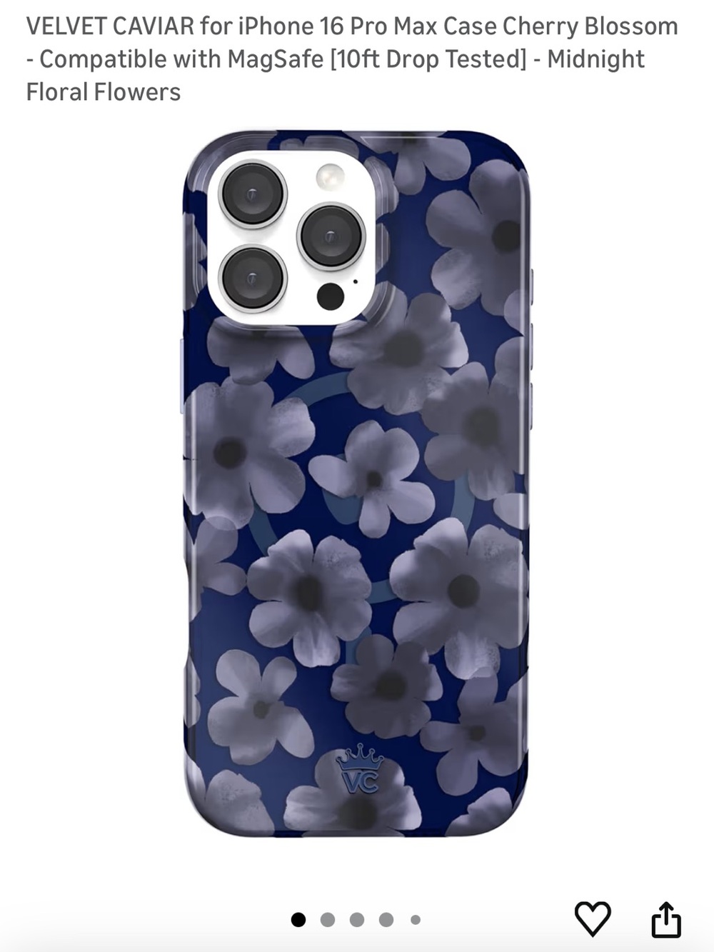 Velvet Caviar Midnight Floral iPhone Case in Navy and Gray